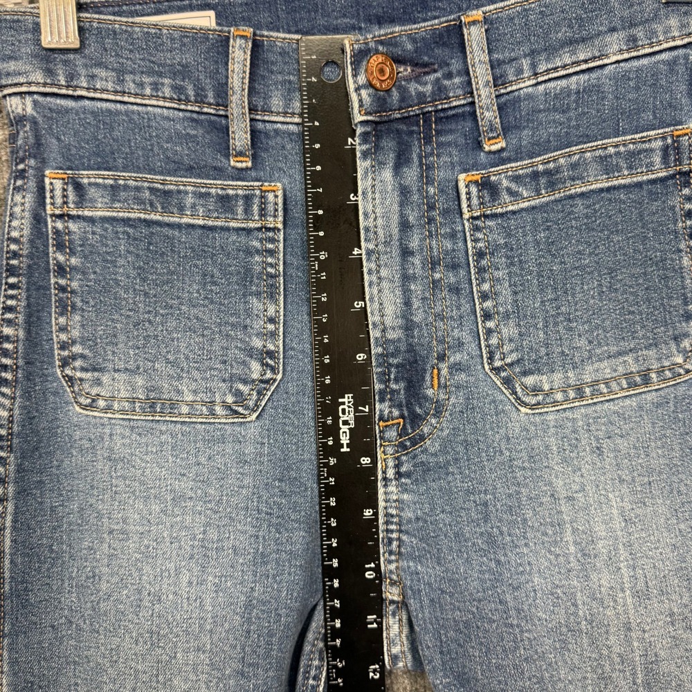 Gap 70s Flare High Rise Jeans Womens 26 2 Medium Indigo Patch Pocket Denim - Picture 7 of 12